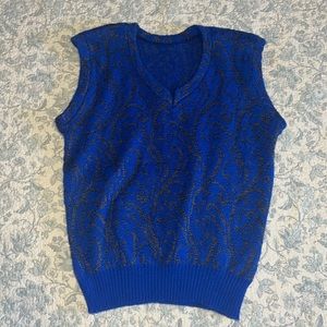 authentic vintage paisley print v-neck sweater vest